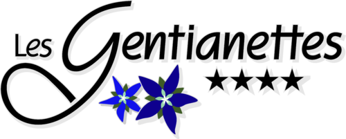 Logo hotel les gentianettes fleurs bleues quatre étoiles