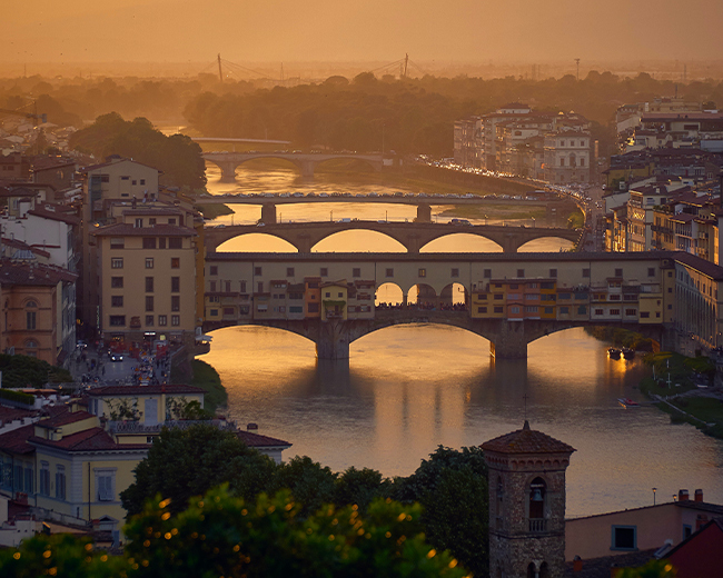 Ponte Vecchio-tramonto-Firenze