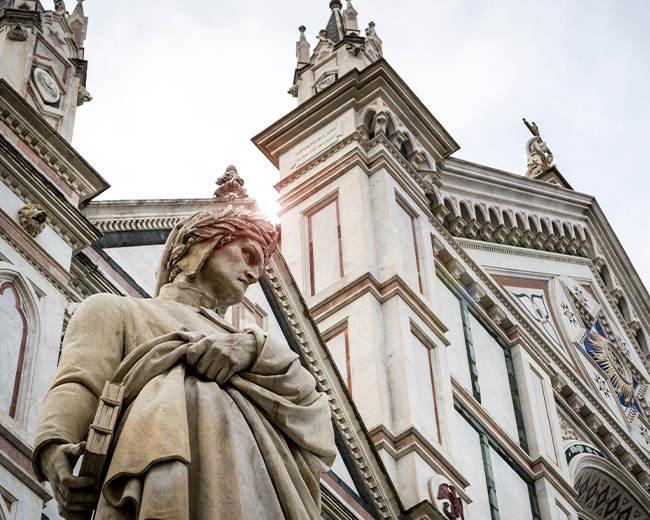 La statua di Dante - Piazza Santa Croce