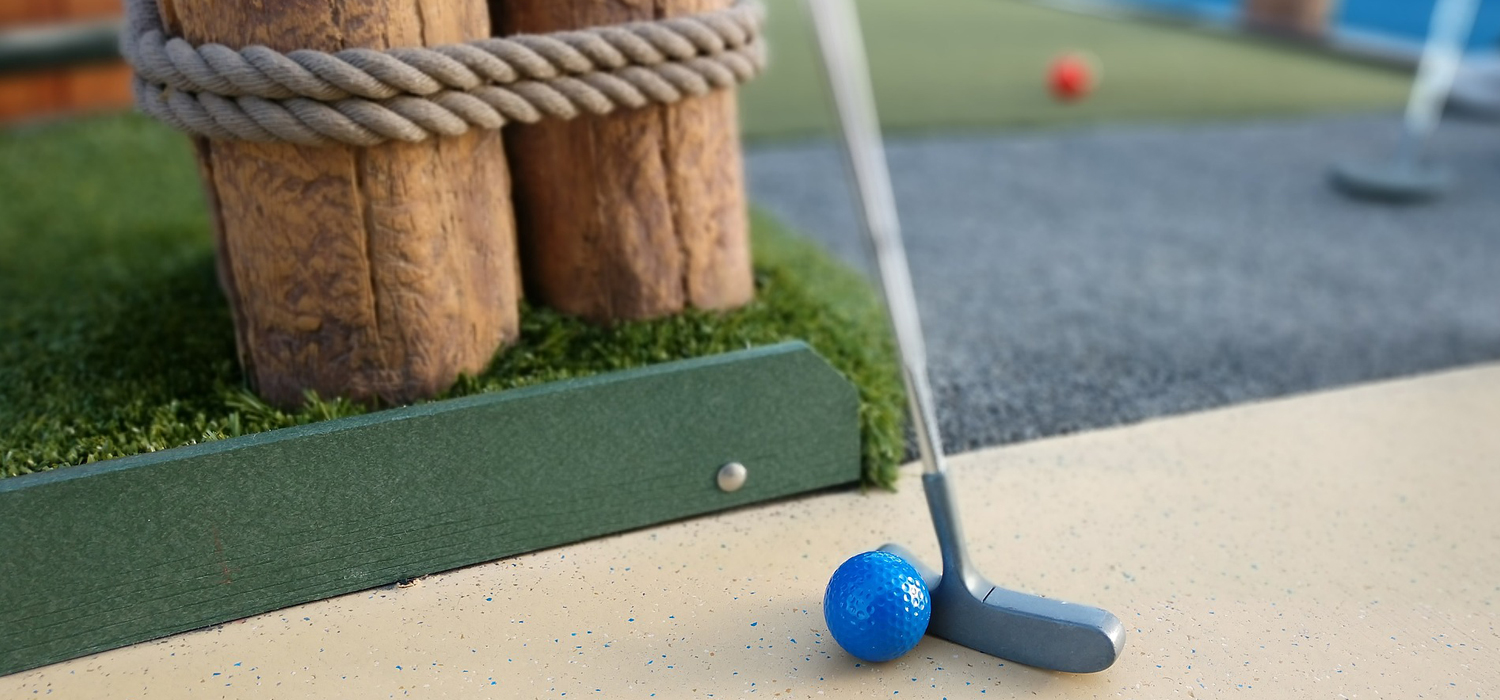mini-golf club and ball