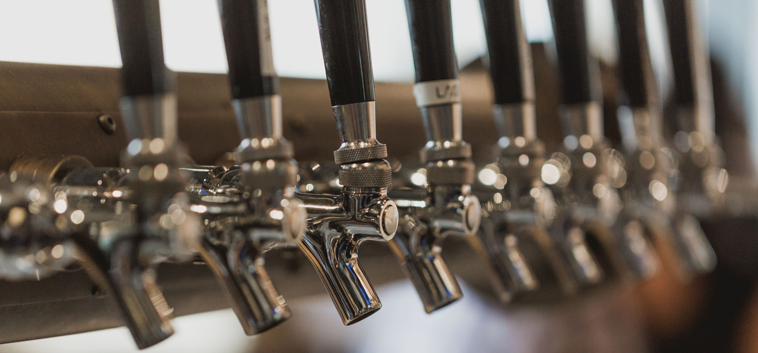 beer taps lined up
