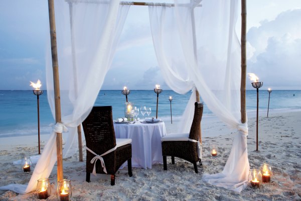 Private beach dining area near The Somerset On Grace Bay