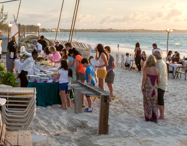 Buffet served on the beach at The Somerset On Grace Bay