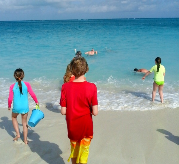 Kids enjoy on the beach near The Somerset On Grace Bay