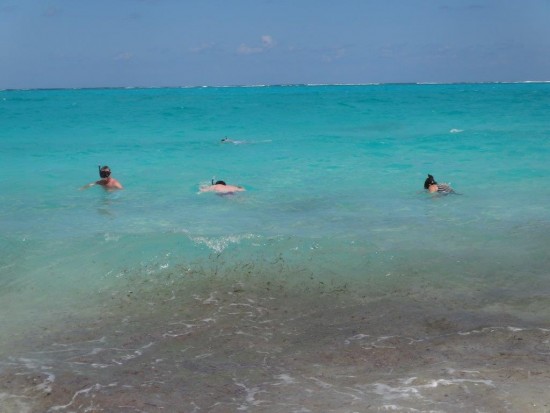 People diving on a beach near The Somerset on Grace Bay