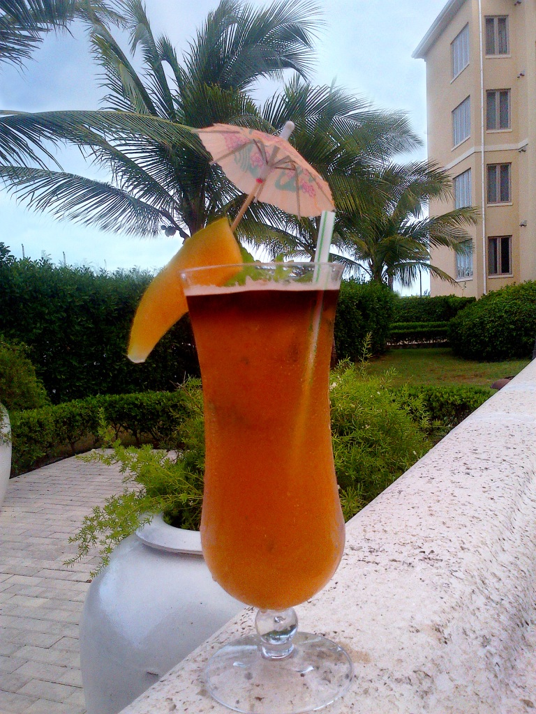 An iced soft drink served at The Somerset on Grace Bay
