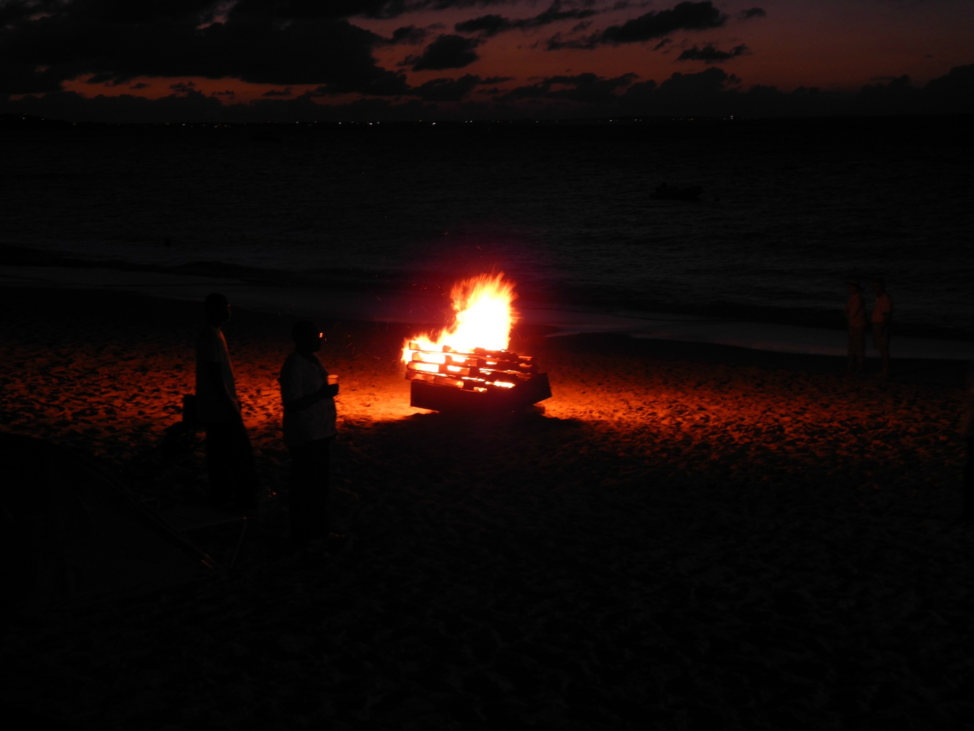 Bonfire by the beach at The Somerset on Grace Bay