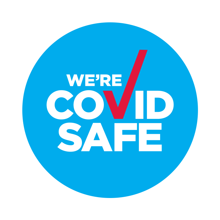 Official logo of We're Covid Safe at Federal Hotels International