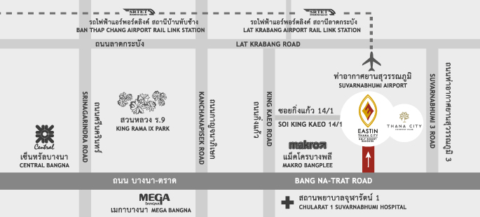A floor plan used at Eastin Thana City Golf Resort Bangkok